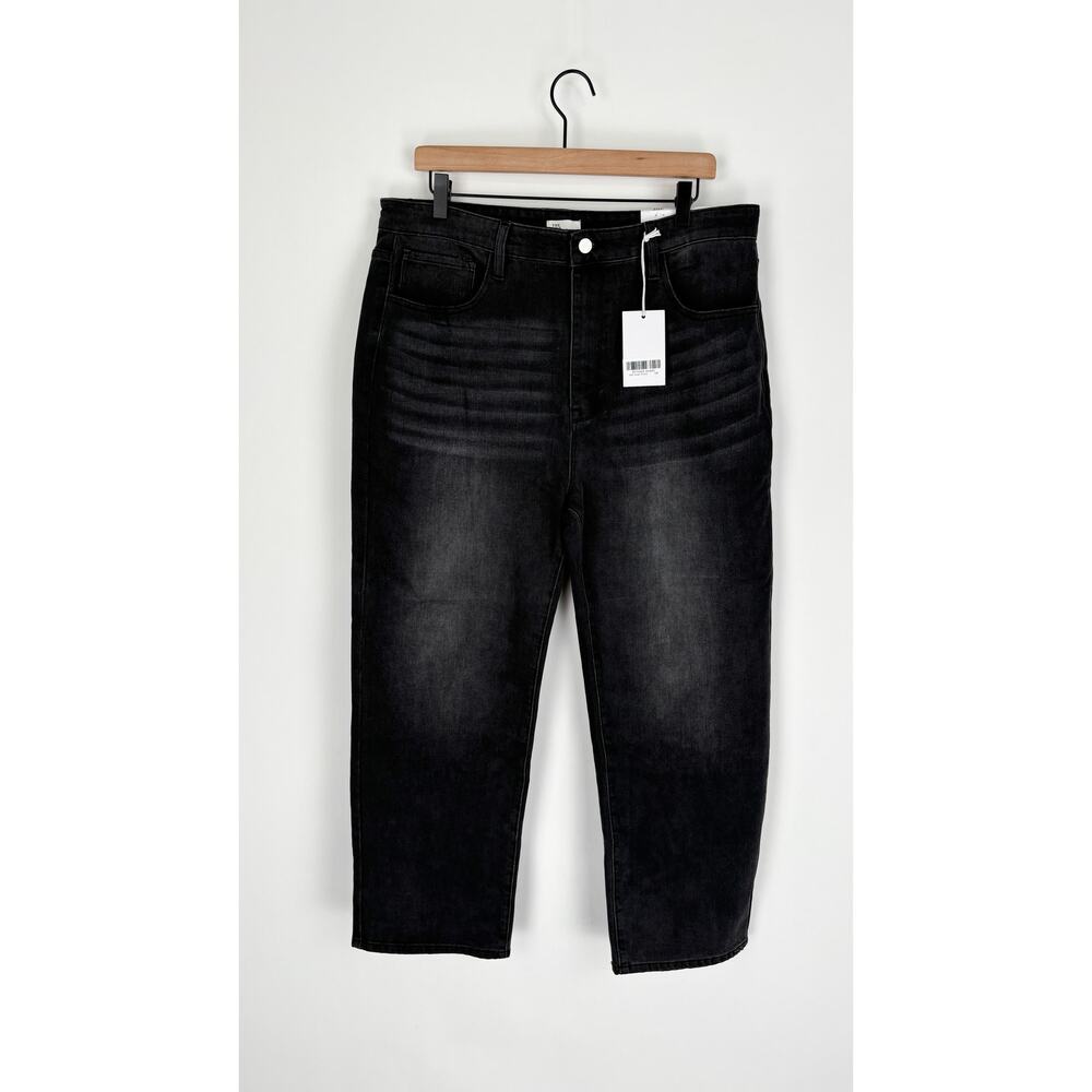 The Fine Print Womens High Rise Wide Leg Denim Jeans Black Size 20P NWT